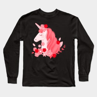 Flower Unicorn Long Sleeve T-Shirt